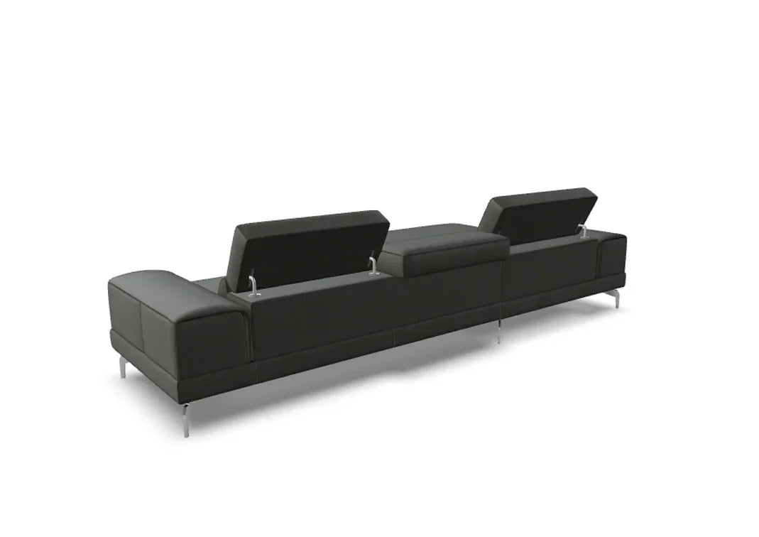 W.SCHILLIG Longchair piedroo plus 21156 (B=323 cm) Leder Z75/95 anthracite