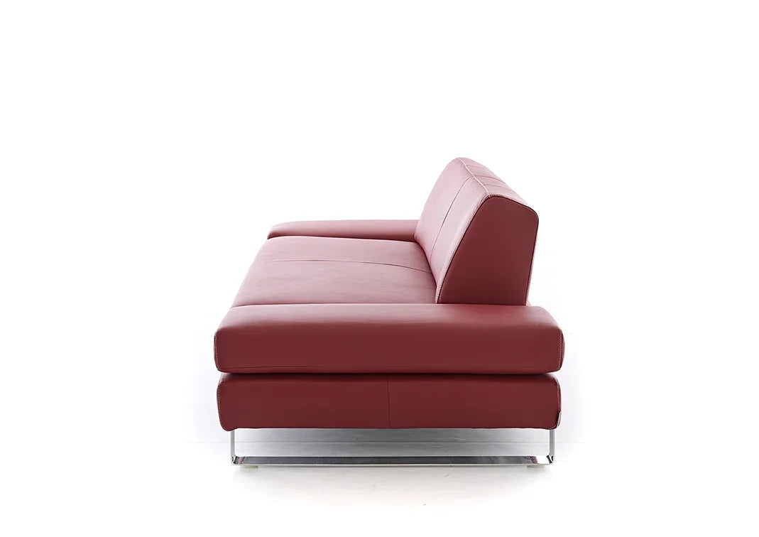 W.SCHILLIG Sofa taboo 22070 PL Leder Z59/10 ruby red m. Kontrastnaht - Komfortmöbel24