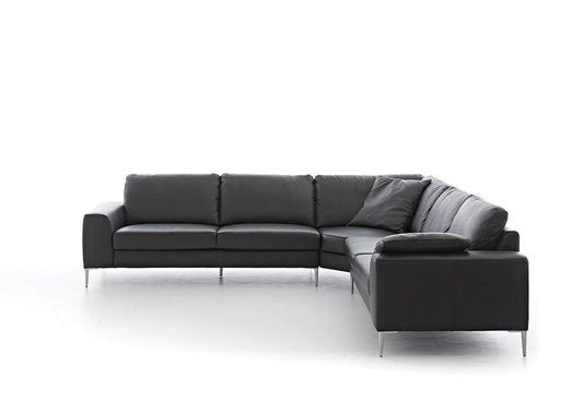 W.SCHILLIG Ecksofa aleXx 22850 Leder Z73/99 nachtschwarz - Komfortmöbel24