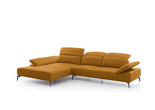 W.SCHILLIG Longchair tavaroo 24470 (B=343) Leder Z75/52 kurkuma mit KF265