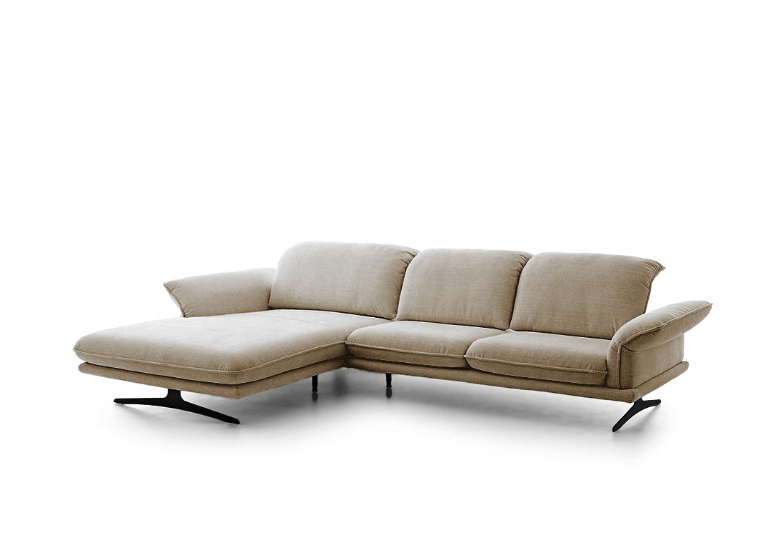 W.SCHILLIG Bundle Longchair olivia 24670 (B=323 cm) Stoff S22/49 sesame + Kissen + Hocker