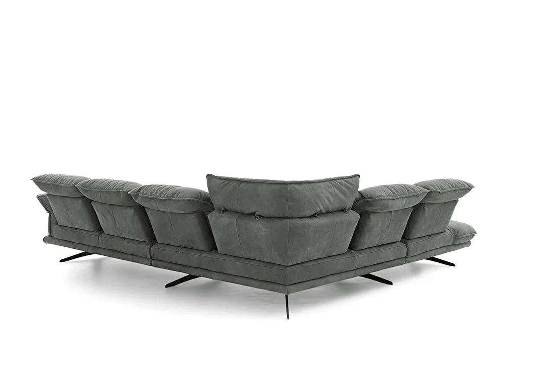 W.SCHILLIG Longchair olivia 24670 (B=336 cm) Leder Z85/26 eucalyptus - Komfortmöbel24