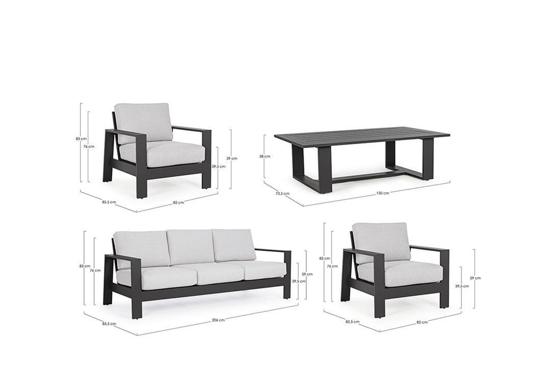 Bizzotto Outdoor Lounge-Set Baltic - Komfortmöbel24