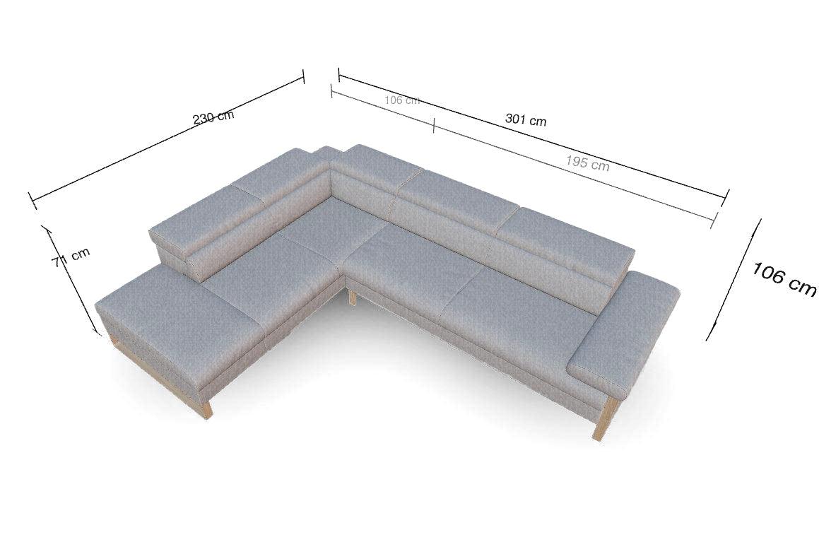 W.SCHILLIG Ecksofa finn 20974 Stoff S22/22 steel - Komfortmöbel24