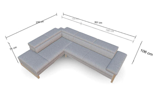 W.SCHILLIG Ecksofa finn 20974 Stoff S22/22 steel - Komfortmöbel24