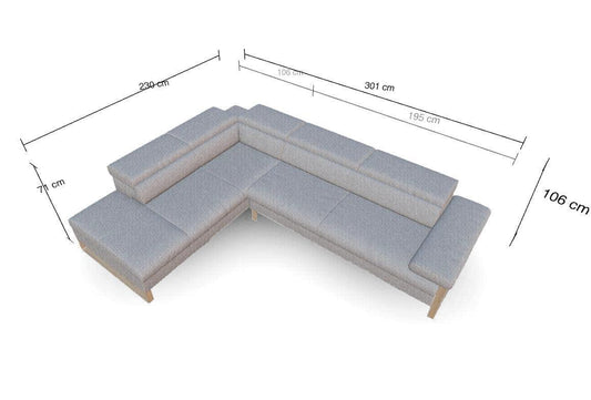 W.SCHILLIG Ecksofa finn 20974 Stoff S22/22 steel - Komfortmöbel24