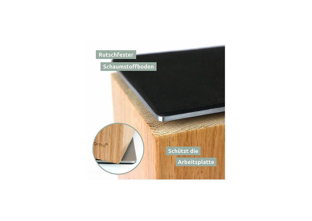 H4H Messerblock magnetisch und 360° drehbar aus Eiche - Komfortmöbel24