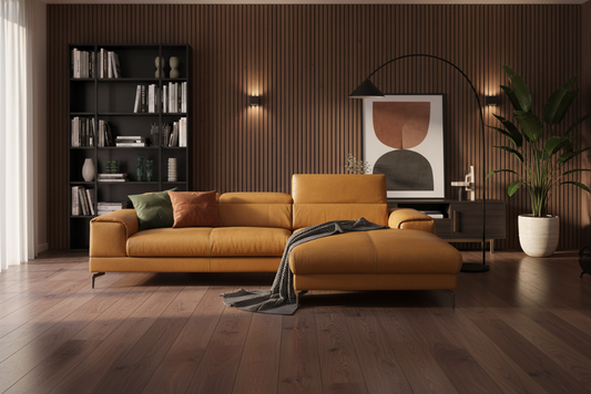 W.SCHILLIG Longchair piedroo plus 21156 (B=303 cm) Leder Z75/52 kurkuma