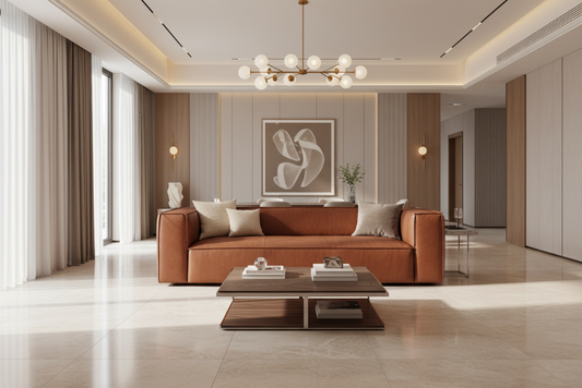 W.SCHILLIG Sofa around-the-block 18050 N100 Leder Z69/50 cognac