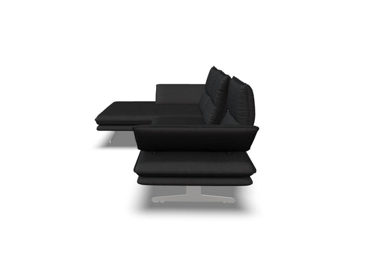 W.SCHILLIG Longchair broadway 16777 (B=271 cm) Stoff V52/99 schwarz + KF#850