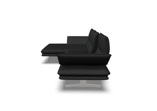 W.SCHILLIG Longchair broadway 16777 (B=271 cm) Stoff V52/99 schwarz + KF#850