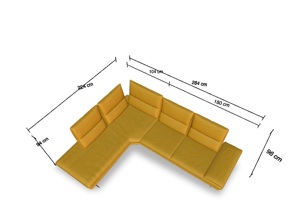 W.SCHILLIG Ecksofa broadway 16777 Leder Z73/70 sunrise - Komfortmöbel24
