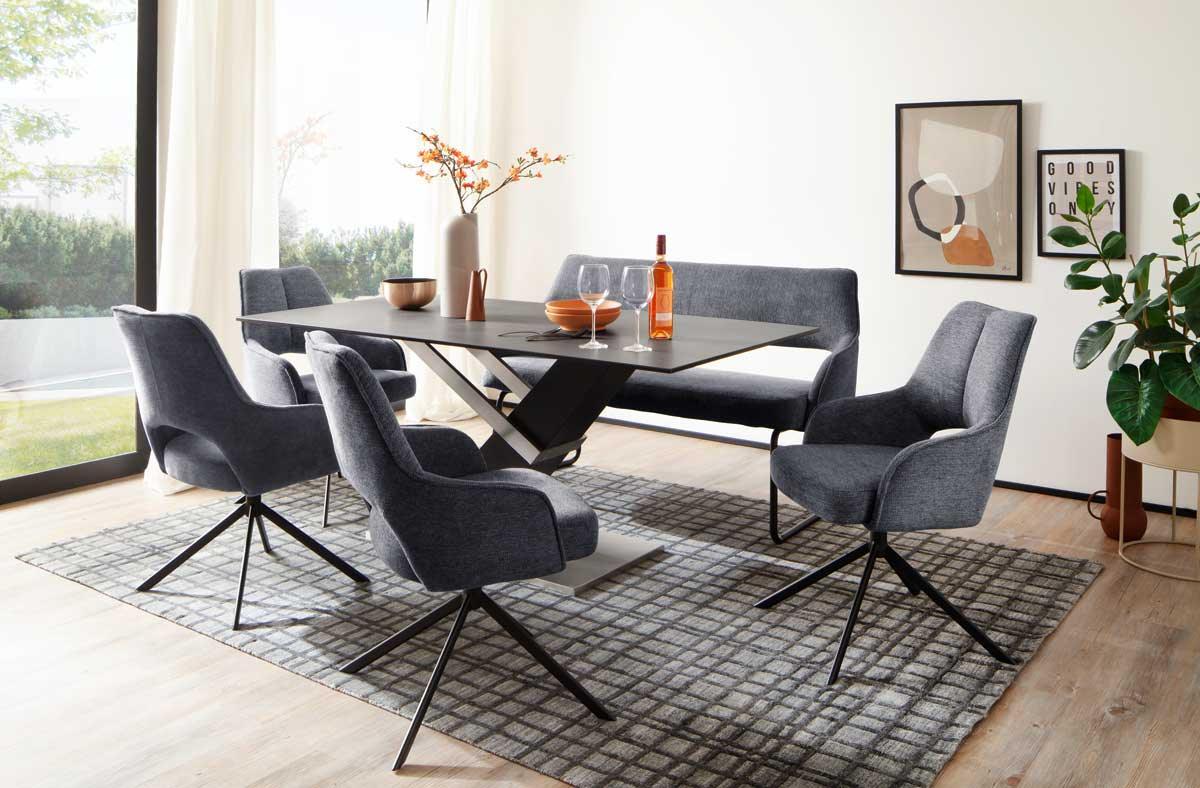 MCA Esszimmertisch «vercelli» Keramik mit Sicherheitsglas 180x90 cm - Komfortmöbel24