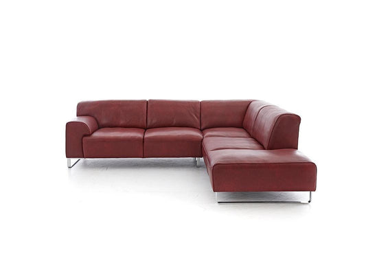 W.SCHILLIG Ecksofa alessiio 20550 Leder Z75/12 merlot - Komfortmöbel24