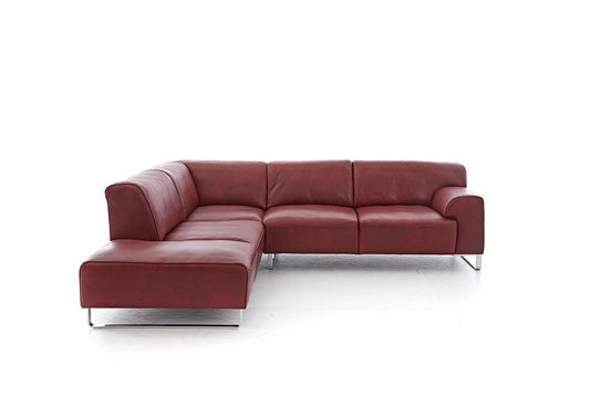 W.SCHILLIG Ecksofa alessiio 20550 Leder Z75/12 merlot - Komfortmöbel24