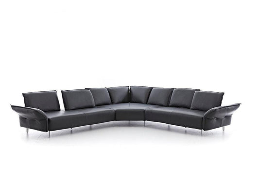 W.SCHILLIG Ecksofa bonnie 16660 Leder Z77/99 black pearl - Komfortmöbel24