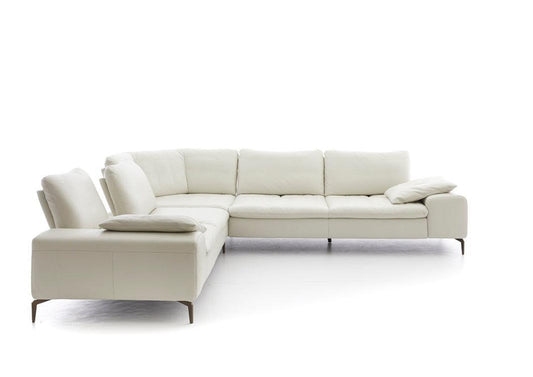 W.SCHILLIG Ecksofa valentinoo 16540 Leder Z73/43 cream white - Komfortmöbel24