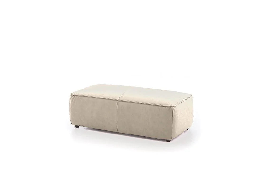 W.SCHILLIG Hocker around-the-block 18050 G120 Leder Z59/20 eisgrau - Komfortmöbel24