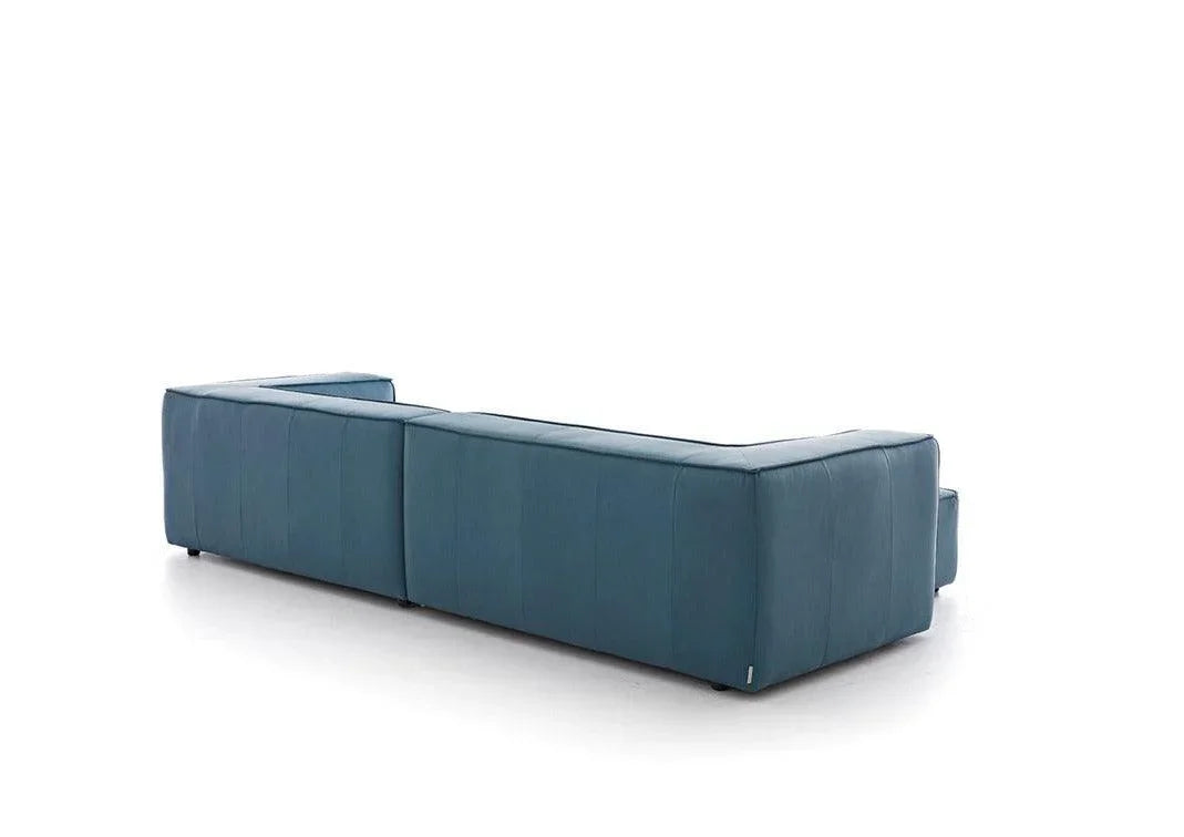 W.SCHILLIG Longchair around-the-block 18050 Leder Z69/29 ocean blue - Komfortmöbel24