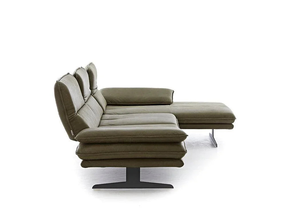 W.SCHILLIG Longchair broadway 16777 (B 311 cm) Leder Z78/36 olive - Komfortmöbel24