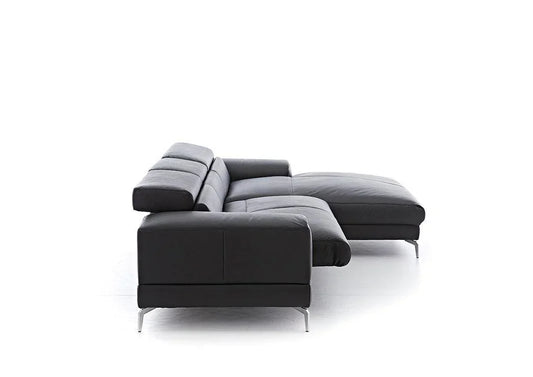 W.SCHILLIG Longchair piedroo 21106 Leder Z73/99 nachtschwarz - Komfortmöbel24