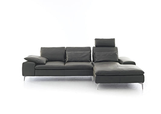 W.SCHILLIG Longchair valentinoo 16540 Leder Z73/95 graphit - Komfortmöbel24