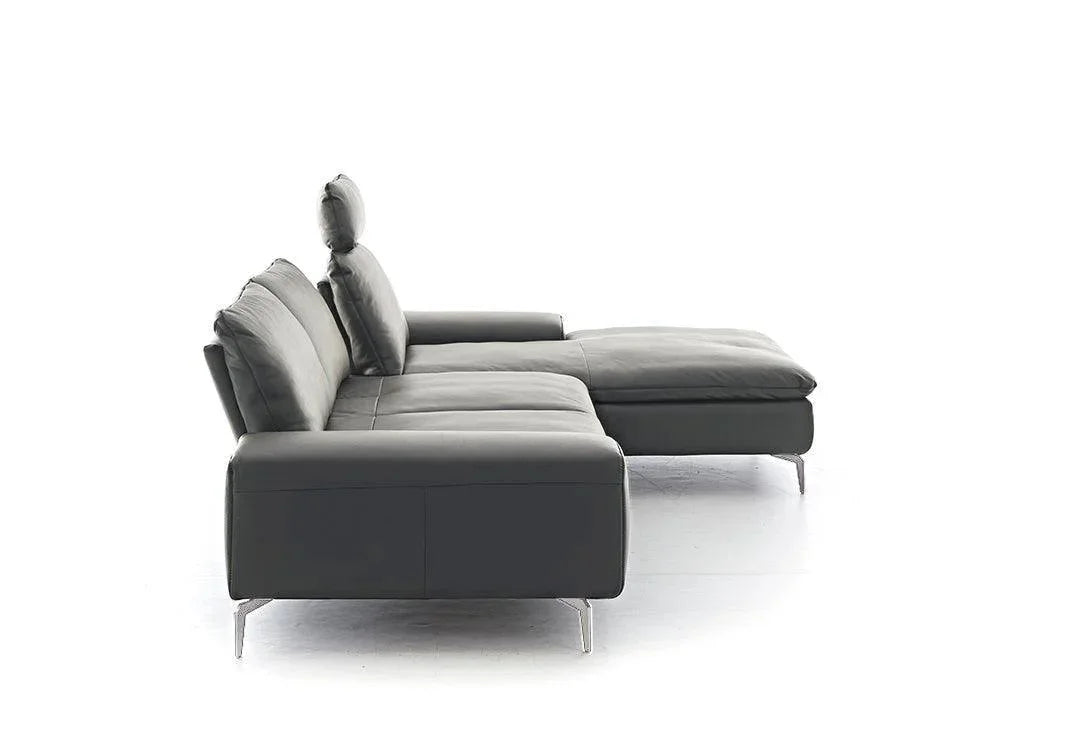 W.SCHILLIG Longchair valentinoo 16540 Leder Z73/95 graphit - Komfortmöbel24