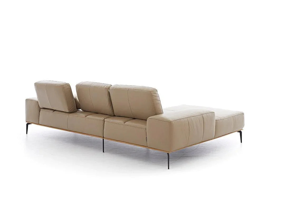 W.SCHILLIG Longchair run 16555 Leder Z73/21 stone - Komfortmöbel24