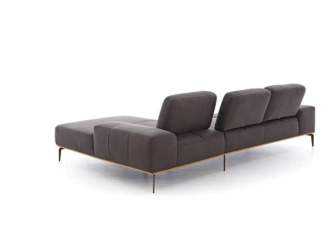 W.SCHILLIG Longchair run 16555 Stoff S37/56 mocca - Komfortmöbel24