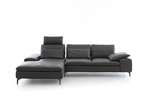 W.SCHILLIG Longchair valentinoo 16540 Leder Z73/99 nachtschwarz - Komfortmöbel24