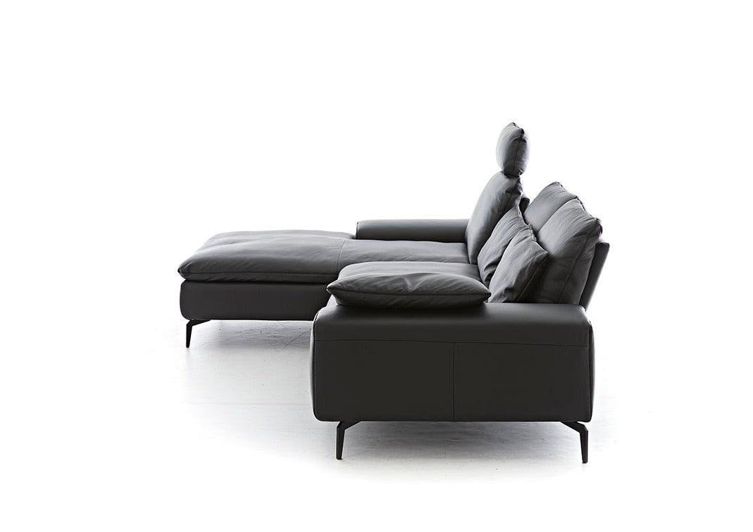 W.SCHILLIG Longchair valentinoo 16540 Leder Z73/99 nachtschwarz - Komfortmöbel24