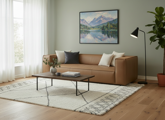 W.SCHILLIG Sofa around-the-block 18050 N100 Leder Z69/21 fango