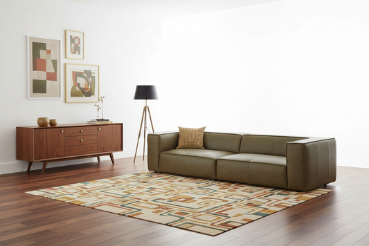 W.SCHILLIG Sofa around-the-block 18050 N120 Leder Z69/36 camouflage