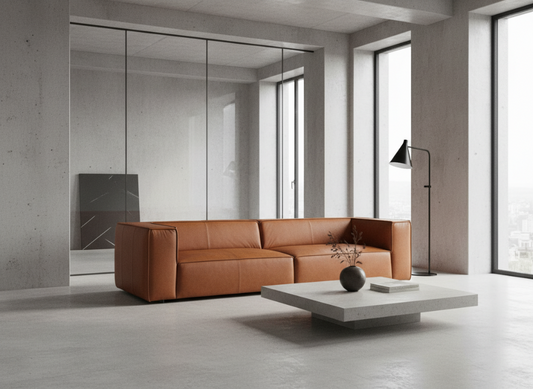 W.SCHILLIG Sofa around-the-block 18050 N120 Leder Z69/50 cognac