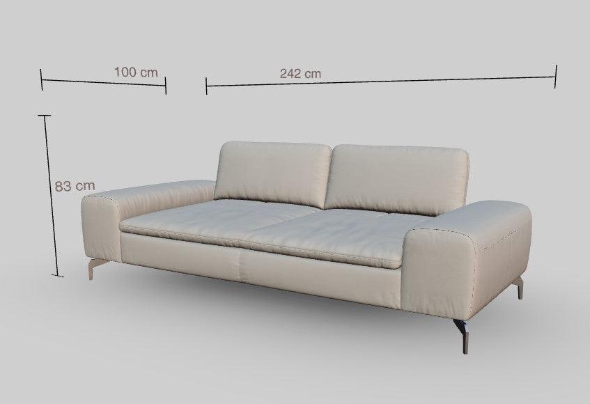 W.SCHILLIG Sofa valentinoo 16540 NL85 Leder Z73/43 cream white - Komfortmöbel24