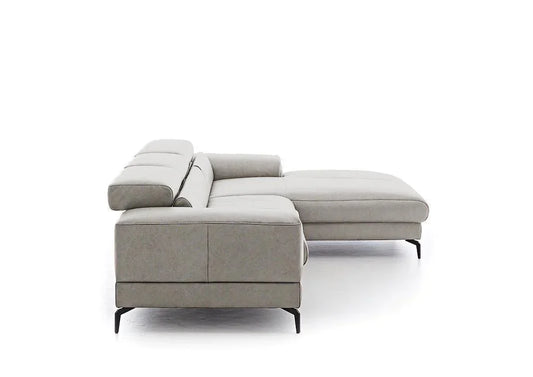 W.SCHILLIG Longchair piedroo 21106 B 343 cm Leder Z69/22 light grey - Komfortmöbel24