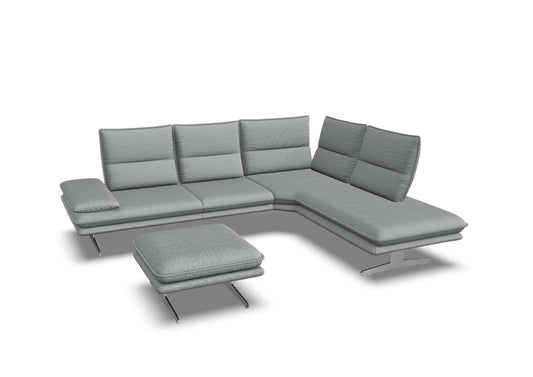 W.SCHILLIG Ecksofa broadway 16777 (B=284 cm) Stoff O10/22 silver inkl. Hocker G70