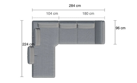 W.SCHILLIG Ecksofa broadway 16777 (B 284 cm) Stoff S22/23 grey - Komfortmöbel24