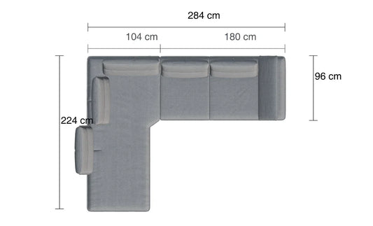 W.SCHILLIG Ecksofa broadway 16777 (B 284 cm) Stoff S22/23 grey - Komfortmöbel24