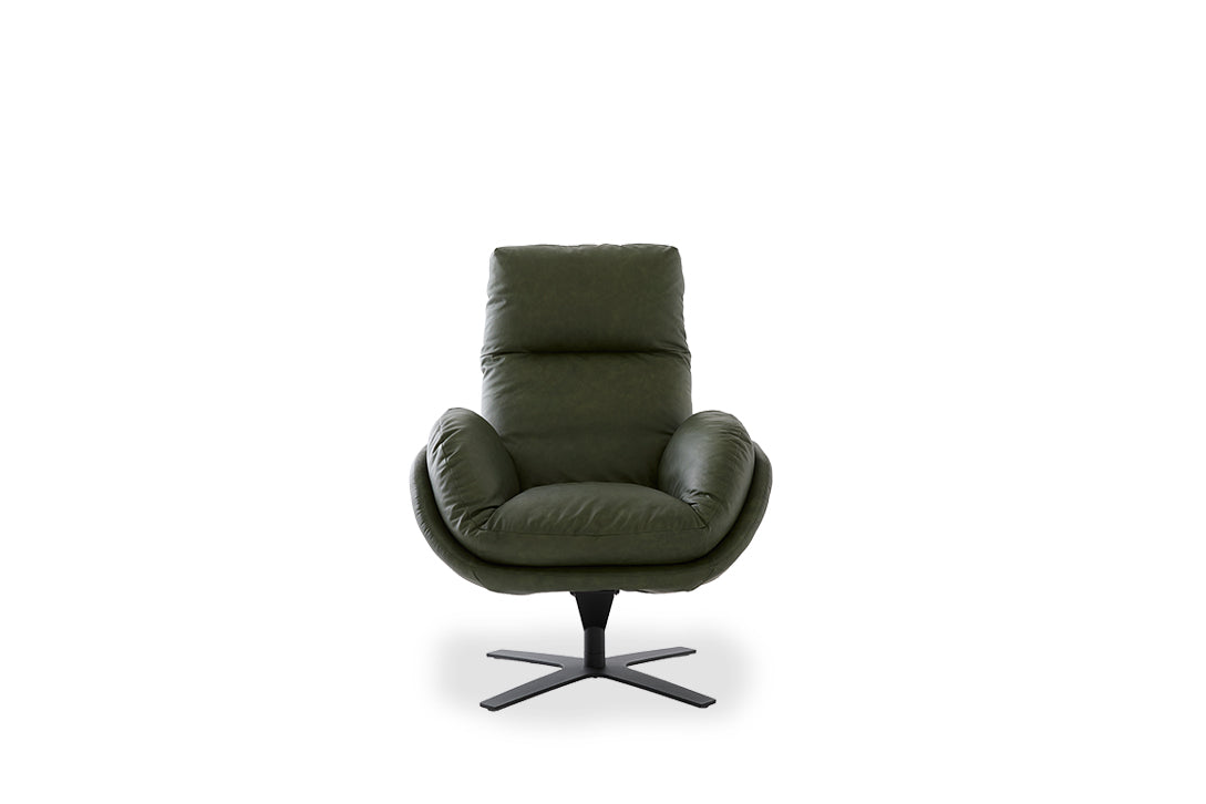 W.SCHILLIG Einzelsessel/Funktionssessel cloud9 - 31800 MD Leder Z82/39 forest mit Hocker