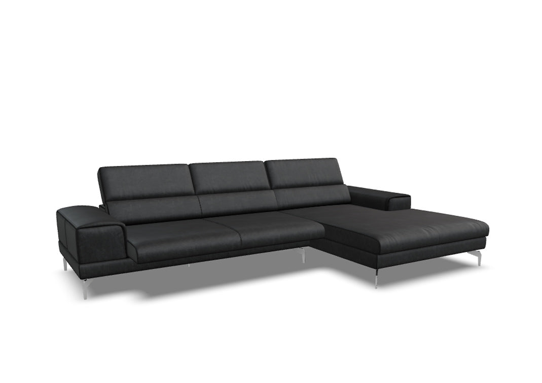 W.SCHILLIG Longchair piedroo plus 21156 (B=323 cm) Leder Z77/55 zartbitter