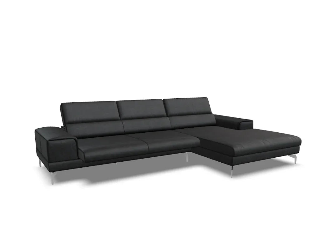 W.SCHILLIG Longchair piedroo plus 21156 (B=323 cm) Leder Z77/55 zartbitter