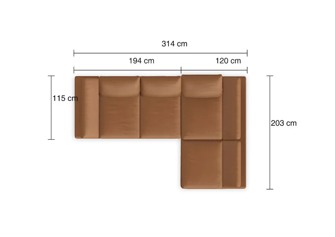 W.SCHILLIG Longchair taoo 15278 (B=314 cm) Leder Z73/55 cognac