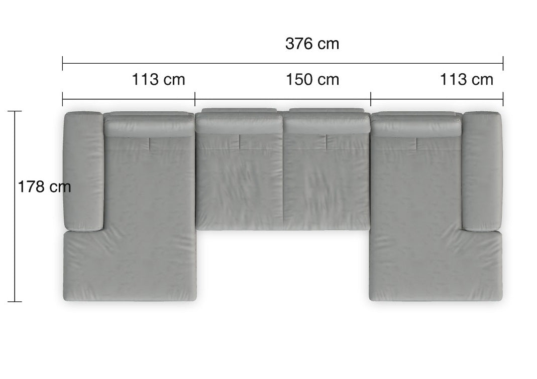 W.SCHILLIG Doppel-Longchair valentinoo 16540 Leder Z66/43 greige m. KF #475