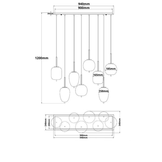 LED Hängeleuchte Metall schwarz - Komfortmöbel24