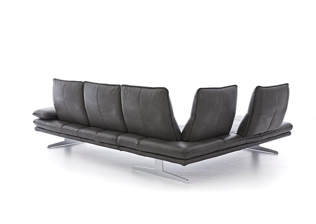 W.SCHILLIG Ecksofa broadway 16777 Leder Z73/95 graphit ohne Kissen - Komfortmöbel24