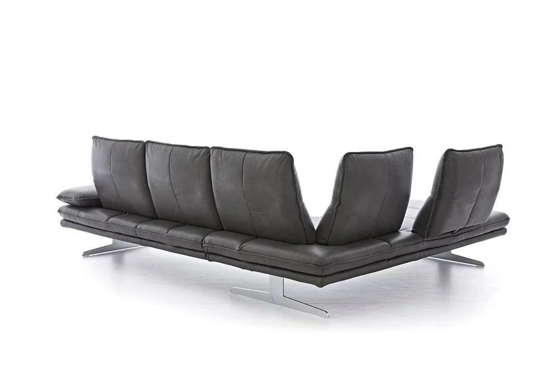 W.SCHILLIG Ecksofa broadway 16777 Leder Z73/95 graphit ohne Kissen - Komfortmöbel24