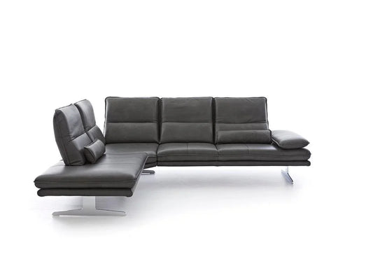 W.SCHILLIG Ecksofa broadway 16777 Leder Z73/95 graphit ohne Kissen - Komfortmöbel24