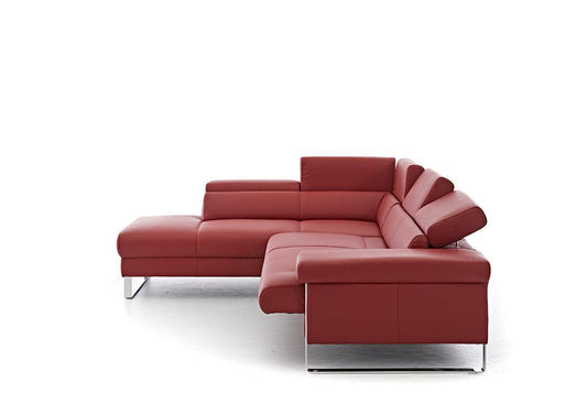 W.SCHILLIG Ecksofa finn 20974 Leder Z59/10 ruby red - Komfortmöbel24