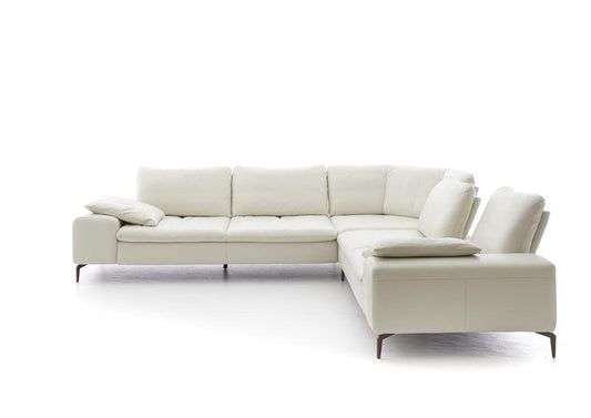 W.SCHILLIG Ecksofa valentinoo 16540 Leder Z73/43 cream white - Komfortmöbel24